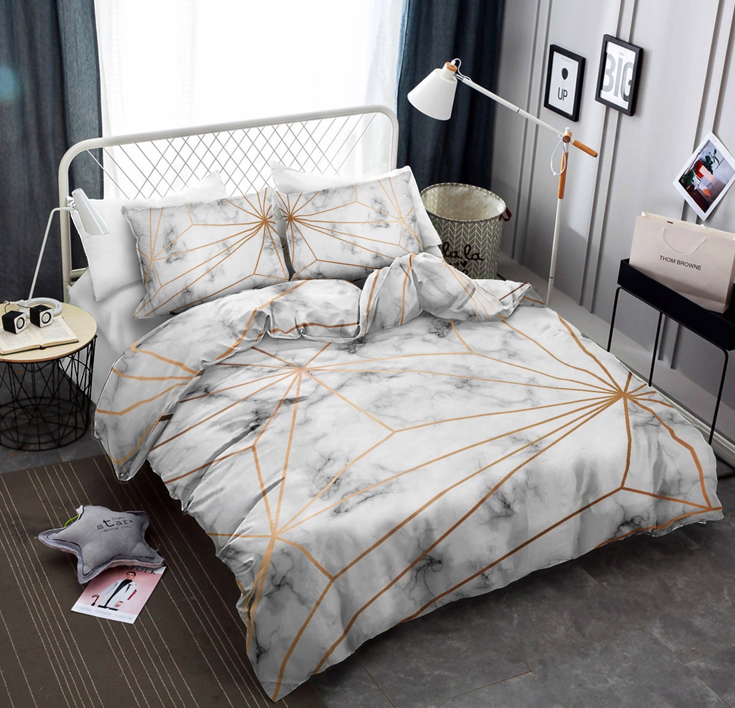 Gold Geometric Line Marble CLA19100657B Bedding Sets