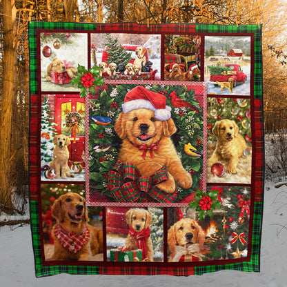 Golden Retriever Christmas ND011109 Quilt Blanket