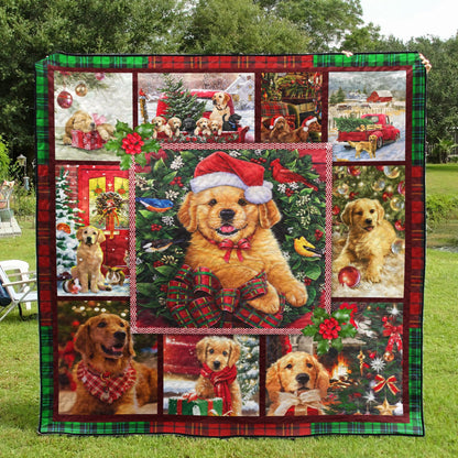 Golden Retriever Christmas ND011109 Quilt Blanket