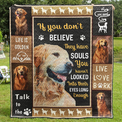 Golden Retriever Dog CL15100194MDQ Art Quilt