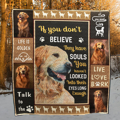 Golden Retriever Dog CL15100194MDQ Art Quilt