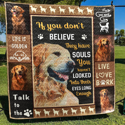 Golden Retriever Dog CL15100194MDQ Art Quilt