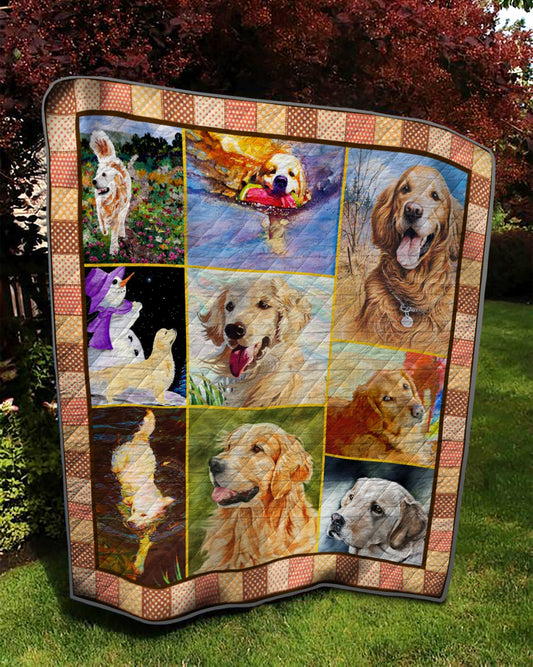 Golden Retriever Dog TD10110975 Quilt Blanket