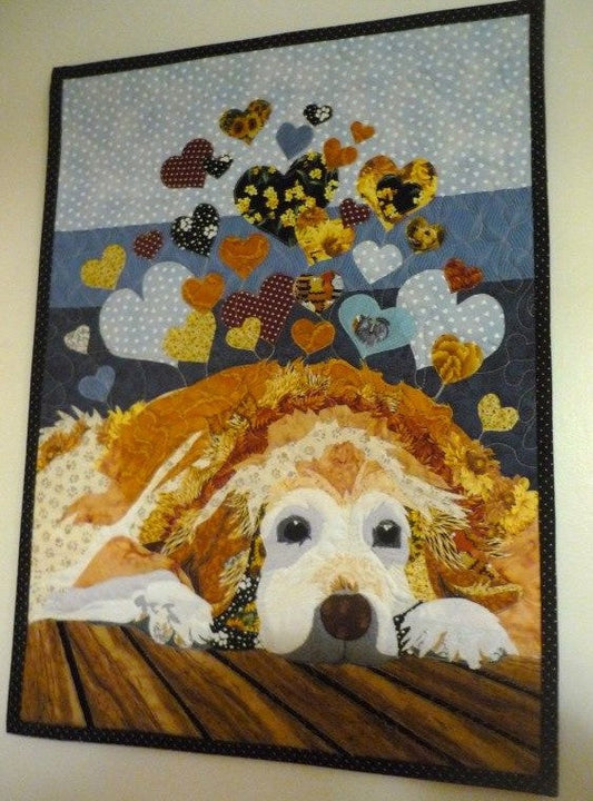 Golden Retriever Heart CLT0111185H Quilt Blanket