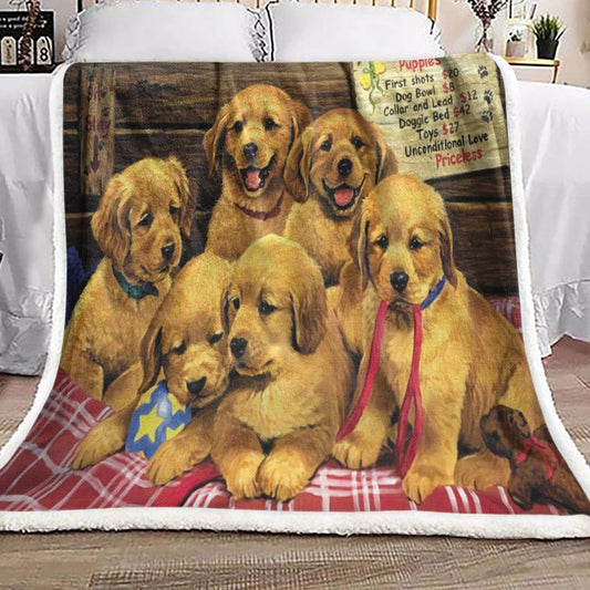 Golden Retriever ML3010173F Sherpa Fleece Blanket