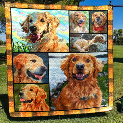 Golden Retriever TD12110137 Quilt Blanket