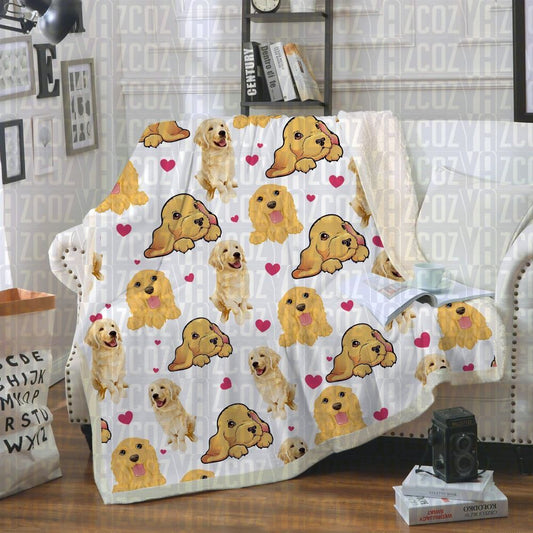 Golden Retriever CL21110447MDF Sherpa Fleece Blanket