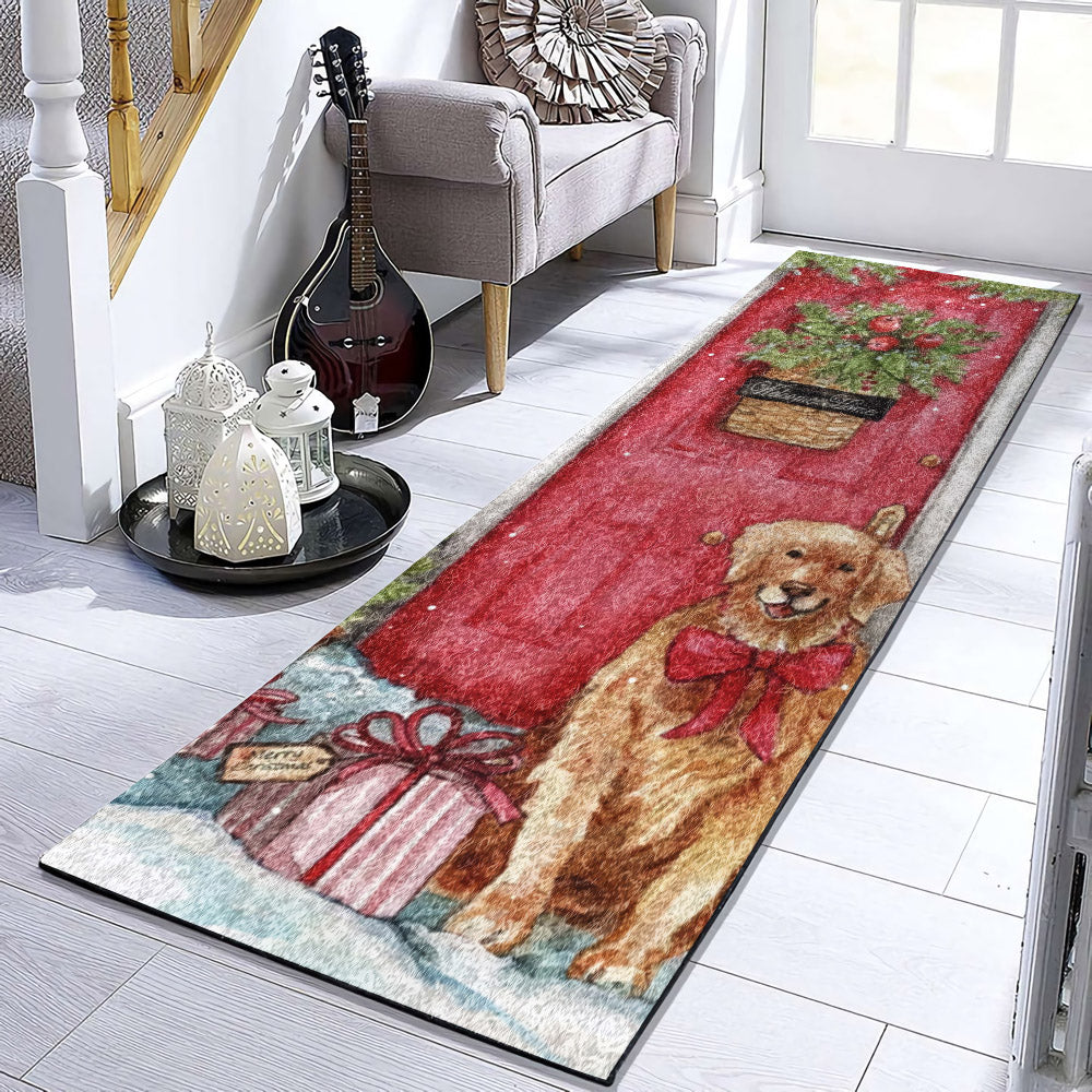 Golden Retriever Christmas DV1410078RU Runner Rug