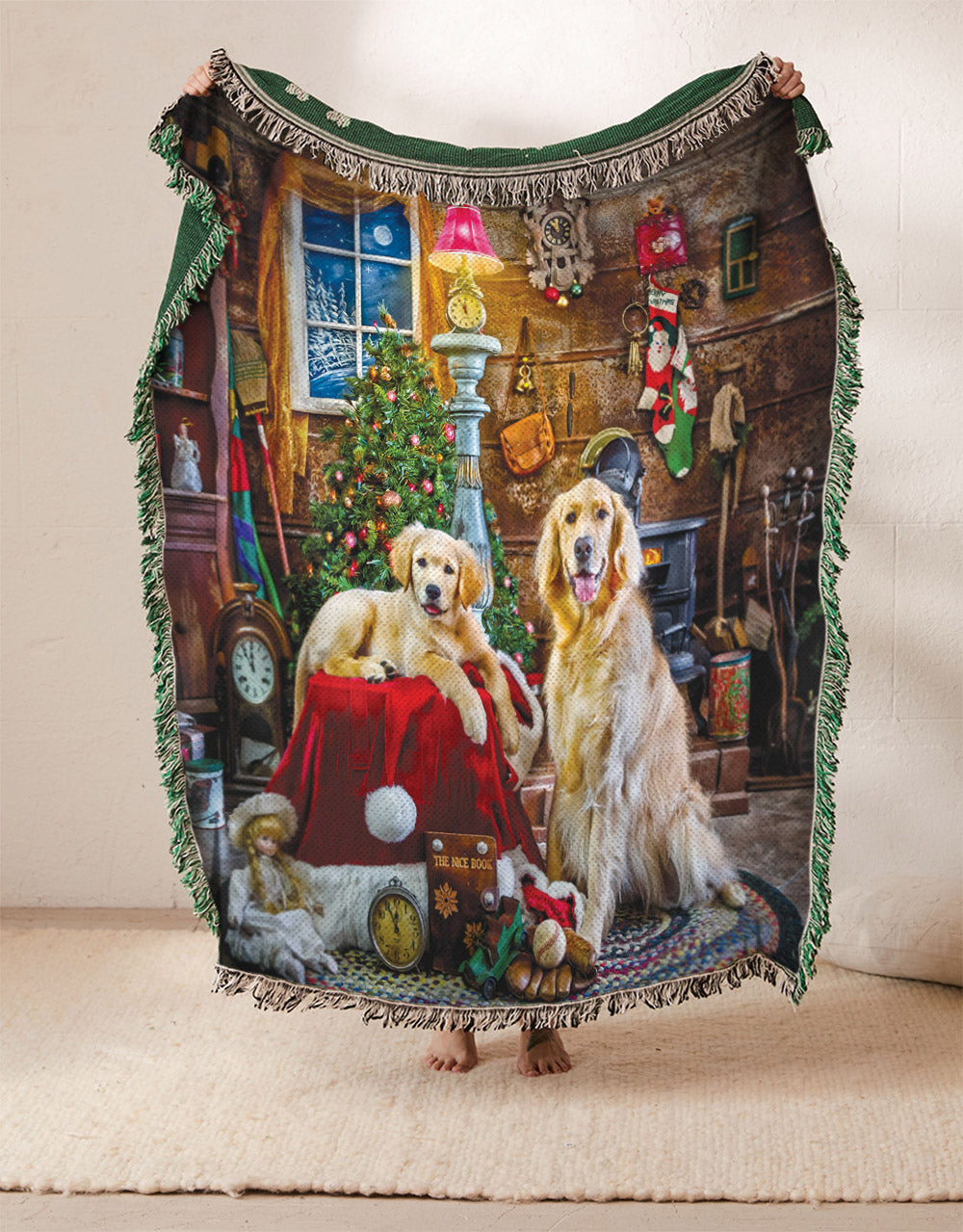 Golden Retriever Christmas DV1410150S Throw Blankets For Sofa