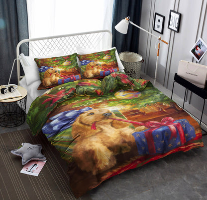 Golden Retriever Christmas HN170975B Bedding Sets