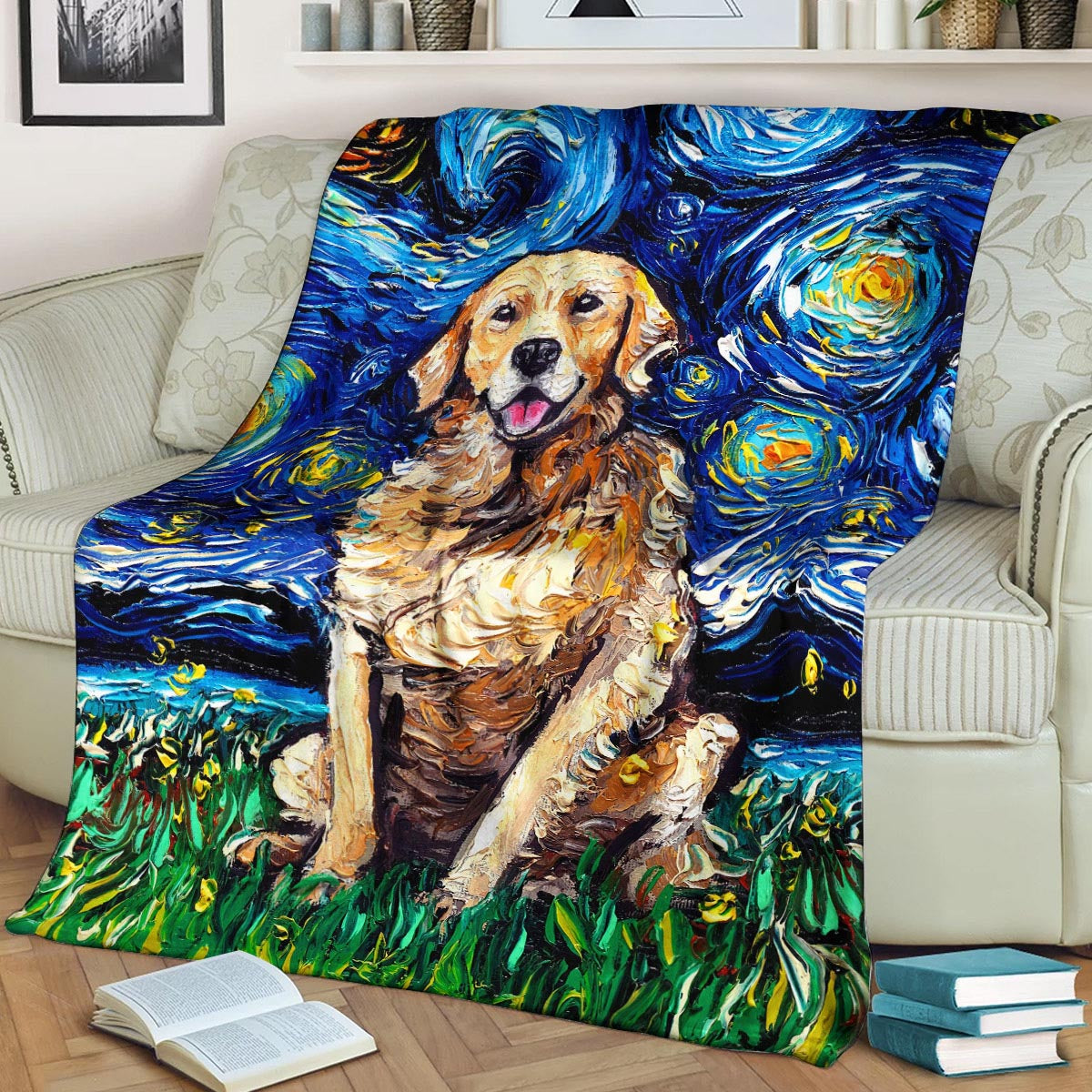 Golden Retriever DD170837F Sherpa Fleece Blanket