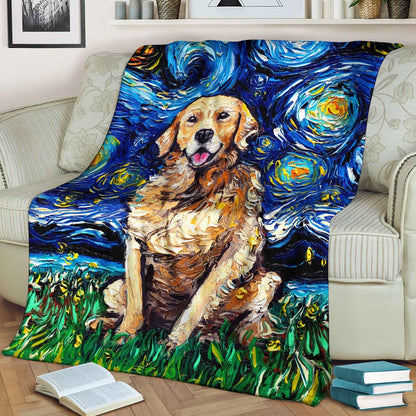 Golden Retriever DD170837F Sherpa Fleece Blanket