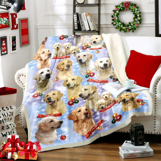 Golden Retriever Dog Christmas TL2810070TT Sherpa Fleece Blanket
