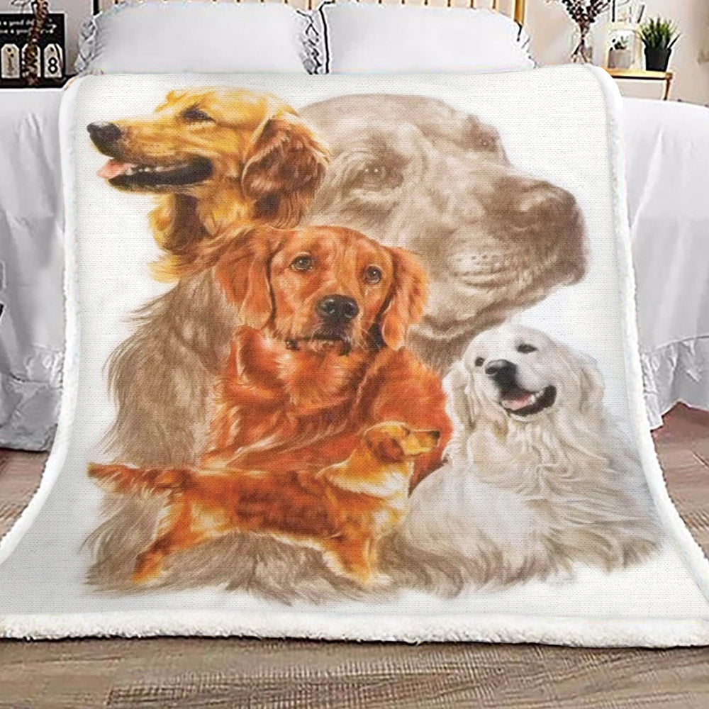 Golden Retriever HM0310091TT Sherpa Fleece Blanket