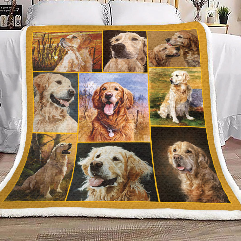 Golden Retriever HM1809071TT Sherpa Fleece Blanket