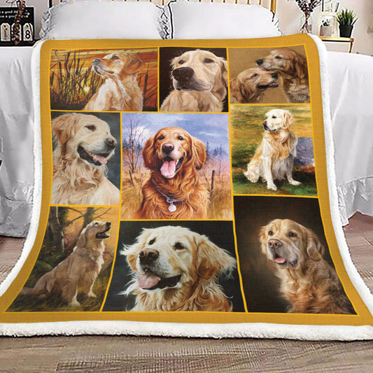 Golden Retriever HM1809071TT Sherpa Fleece Blanket