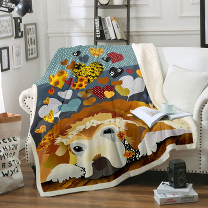 Golden Retriever HM270847F Sherpa Fleece Blanket