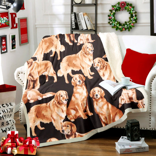 Golden Retriever HM2810071TT Sherpa Fleece Blanket