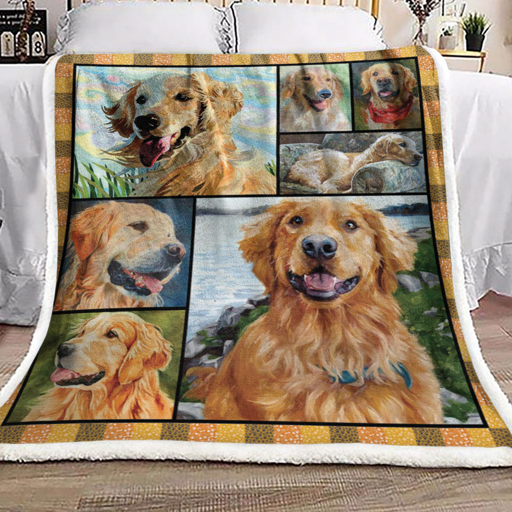 Golden Retriever ML240962F Sherpa Fleece Blanket