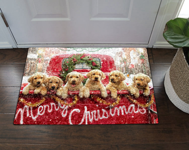 Golden Retriever Puppy Christmas ML0611079D Non-slip Door mats