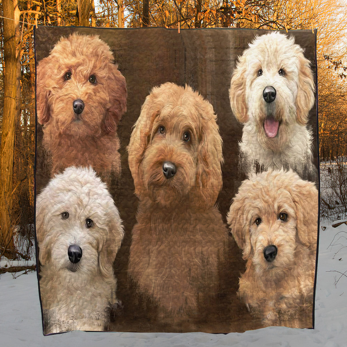 Goldendoodle CL18110953MDQ Quilt Blanket