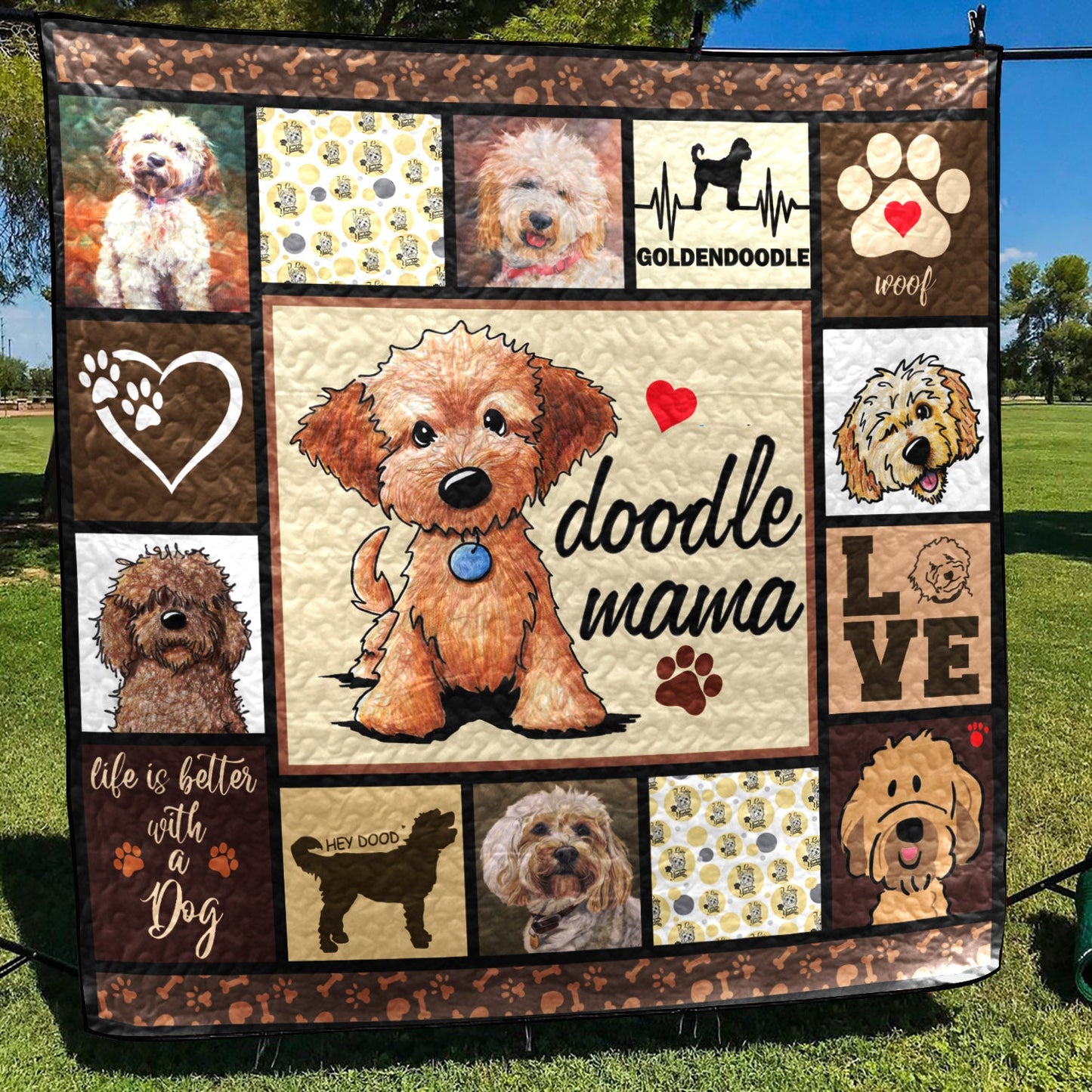 Goldendoodle Dog CL30100029MDQ Quilt Blanket