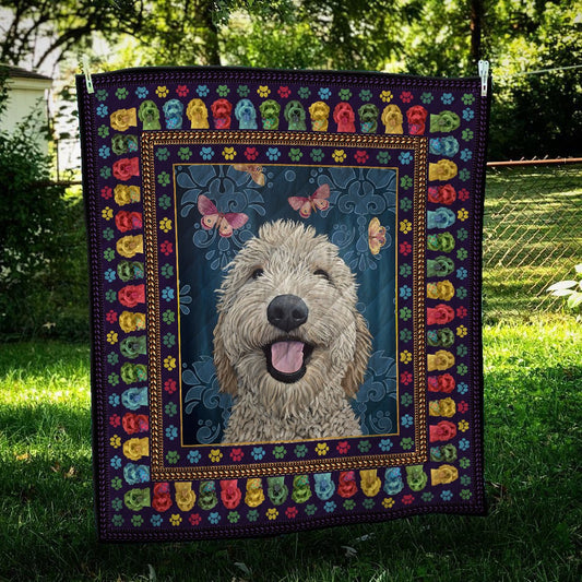 Goldendoodle Portrait CL10100137MDQ Quilt Blanket