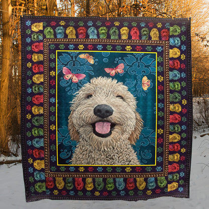 Goldendoodle Portrait CL10100137MDQ Quilt Blanket