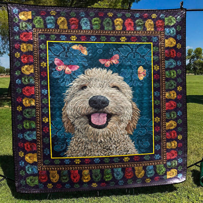 Goldendoodle Portrait CL10100137MDQ Quilt Blanket