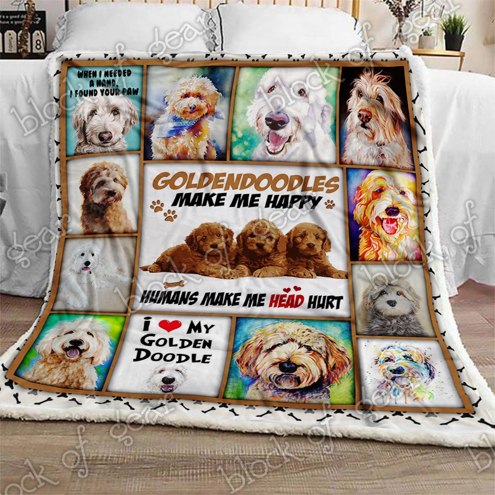 Goldendoodle CL0210097MDF Sherpa Fleece Blanket