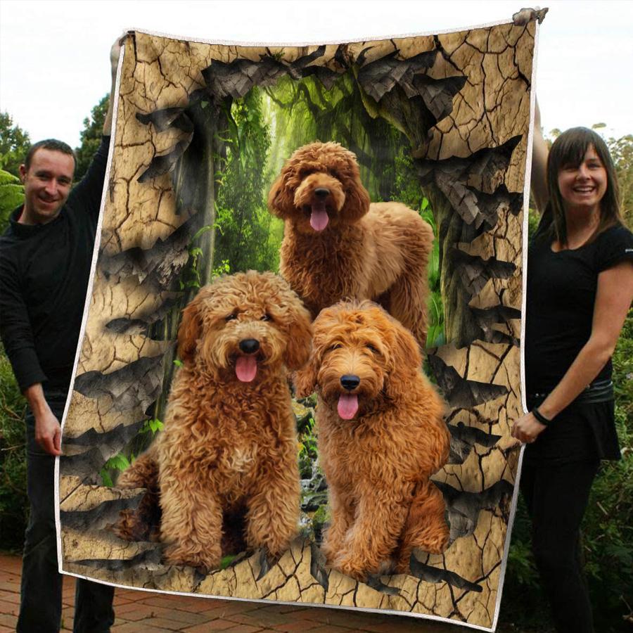 Goldendoodle CLM1710104S Sherpa Fleece Blanket