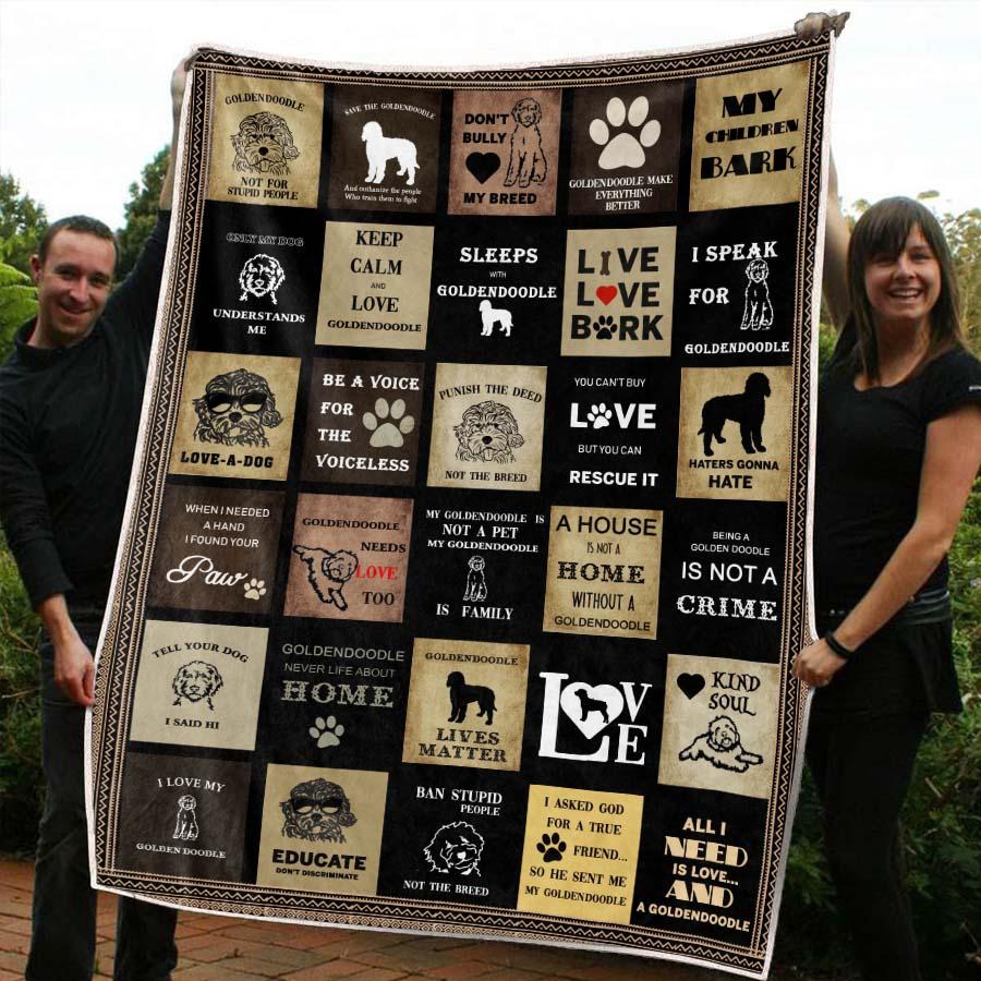 Goldendoodle Dog CLM3110140S Sherpa Fleece Blanket
