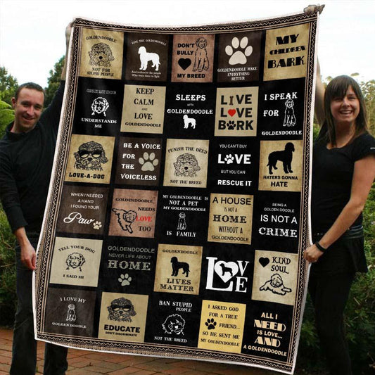 Goldendoodle Dog CLM3110140S Sherpa Fleece Blanket