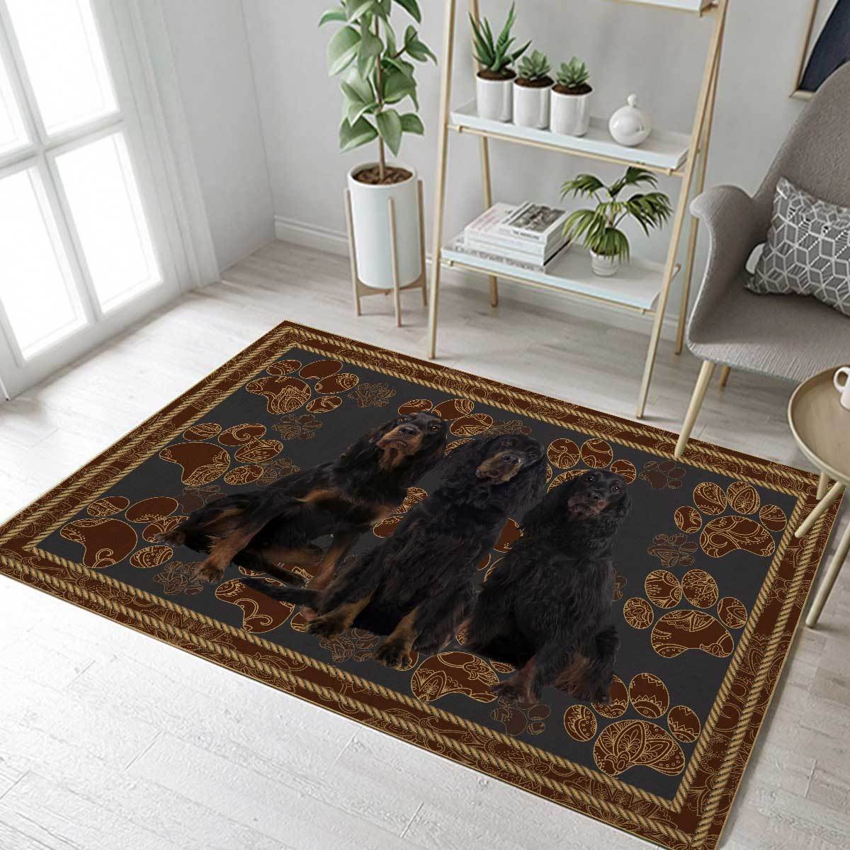 Gordon Setter Flower Paw CL08100138MDR Rug