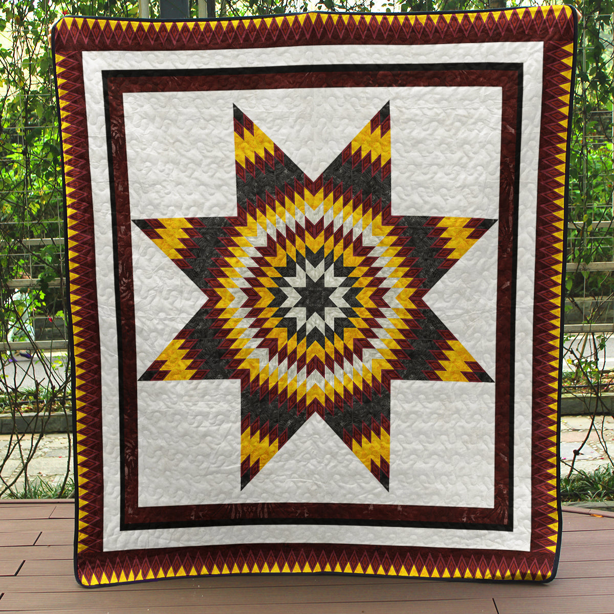 Gorgeous Native American Inspired Lone Star Art Quilt TN240503D