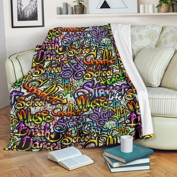 Graffiti CLA0810204F Sherpa Fleece Blanket