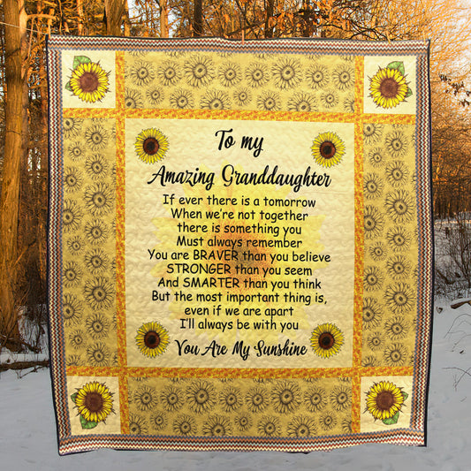 Granddaughter Amazing Granddaughter CLA0211218Q Quilt Blanket