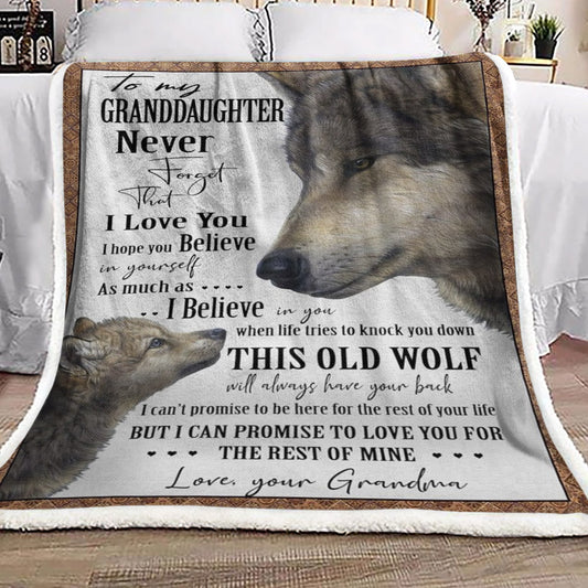 Granddaughter And Grandma Wolf CLH2511222F Sherpa Fleece Blanket