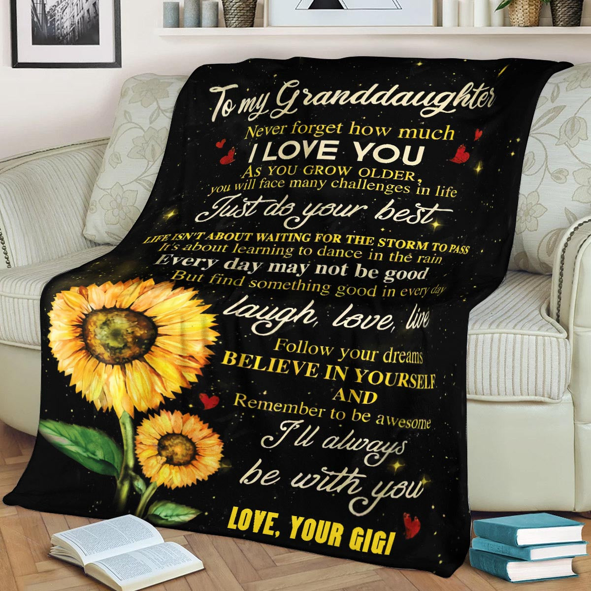 Granddaughter Gigi Ill always be with you CLA1910560F Sherpa Fleece Blanket