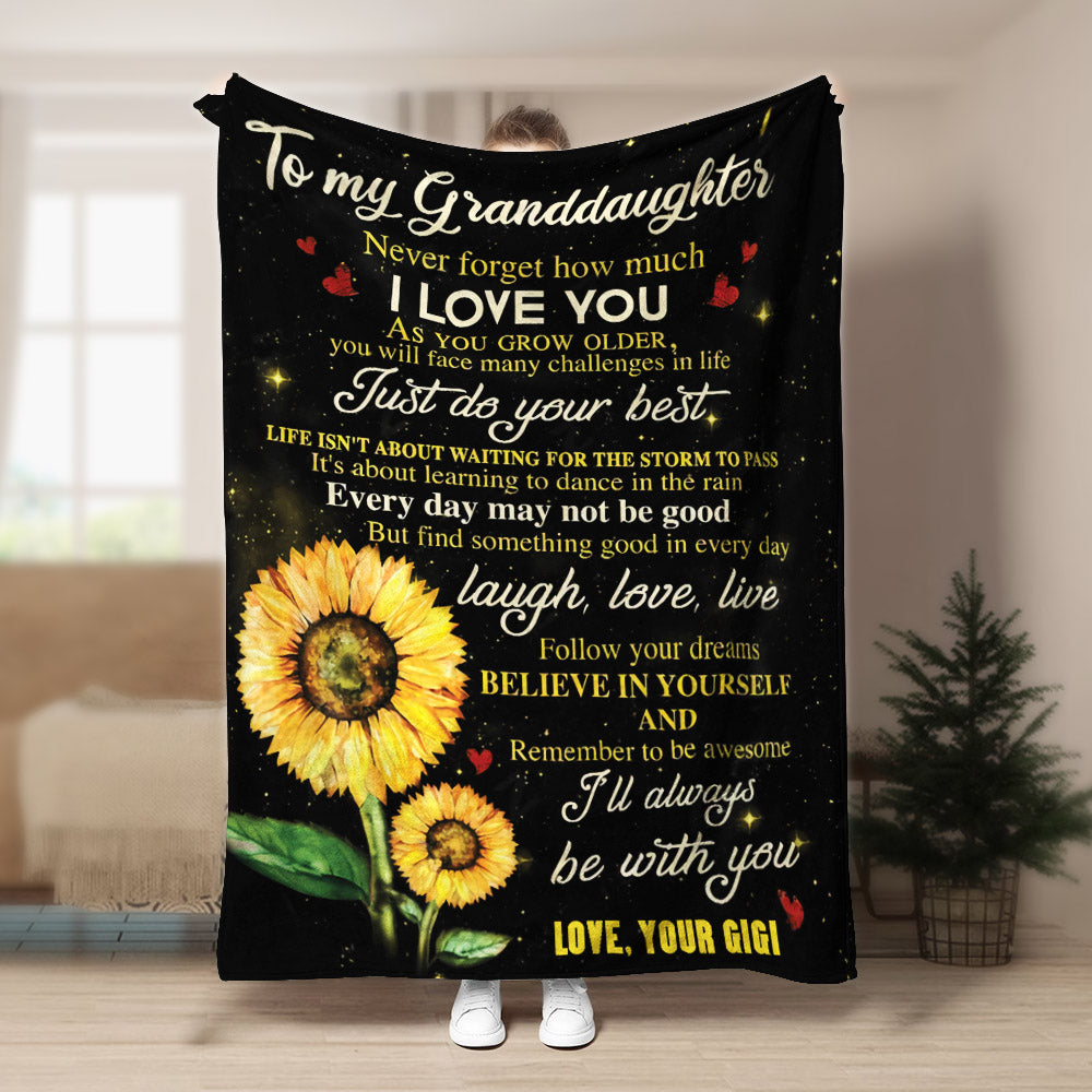 Granddaughter Gigi Ill always be with you CLA1910560F Sherpa Fleece Blanket