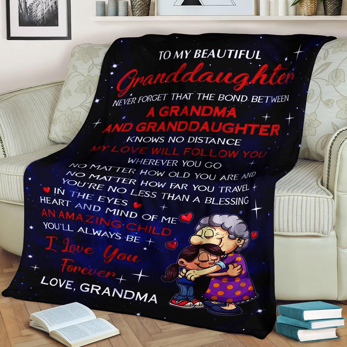 Granddaughter Grandma The bond between CLA1910196F Sherpa Fleece Blanket