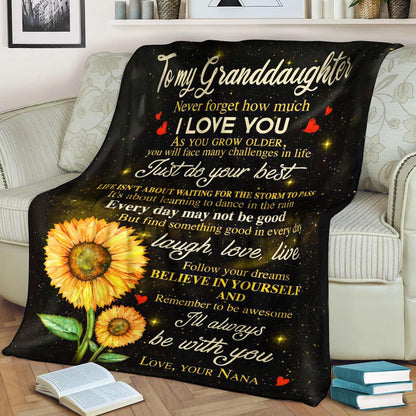 Granddaughter Nana Ill always be with you CLA1910539F Sherpa Fleece Blanket