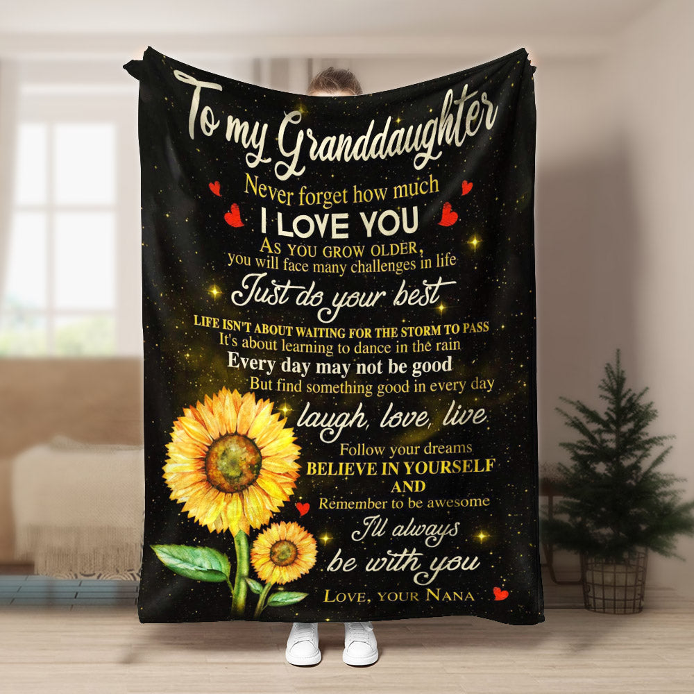 Granddaughter Nana Ill always be with you CLA1910539F Sherpa Fleece Blanket