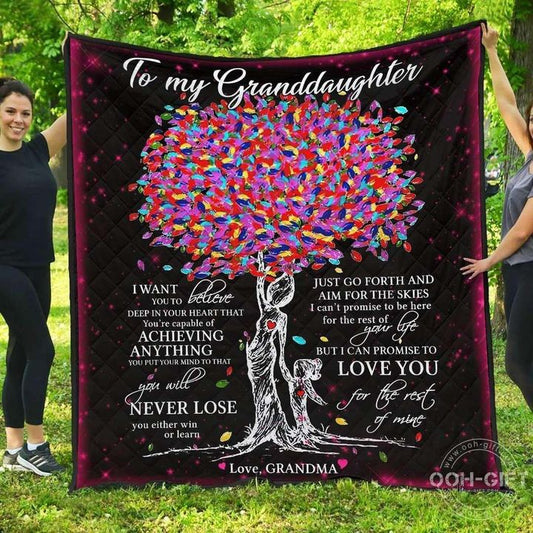 Grandma Granddaughter To My Granddaughter Love Grandma CLA0211074Q Quilt Blanket
