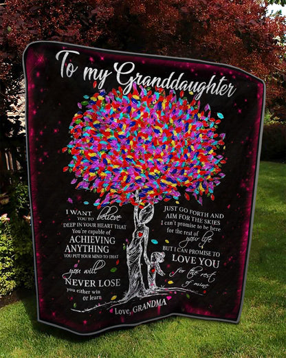 Grandma Granddaughter To My Granddaughter Love Grandma TD19110333 Art Quilt