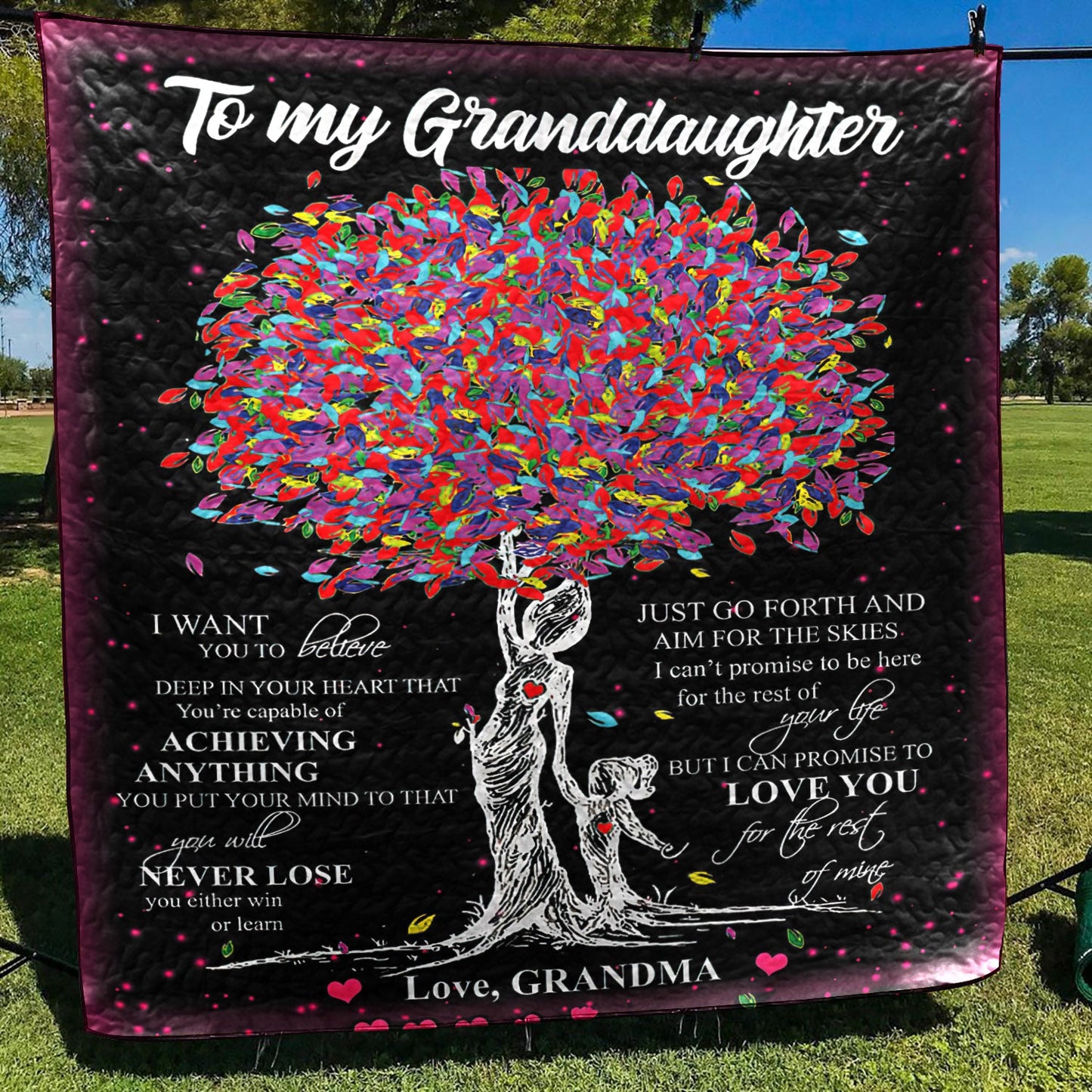 Grandma Granddaughter To My Granddaughter Love Grandma TD19110333 Art Quilt