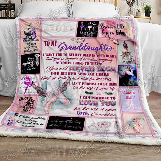Grandma Ballet CL210953MD Sherpa Fleece Blanket
