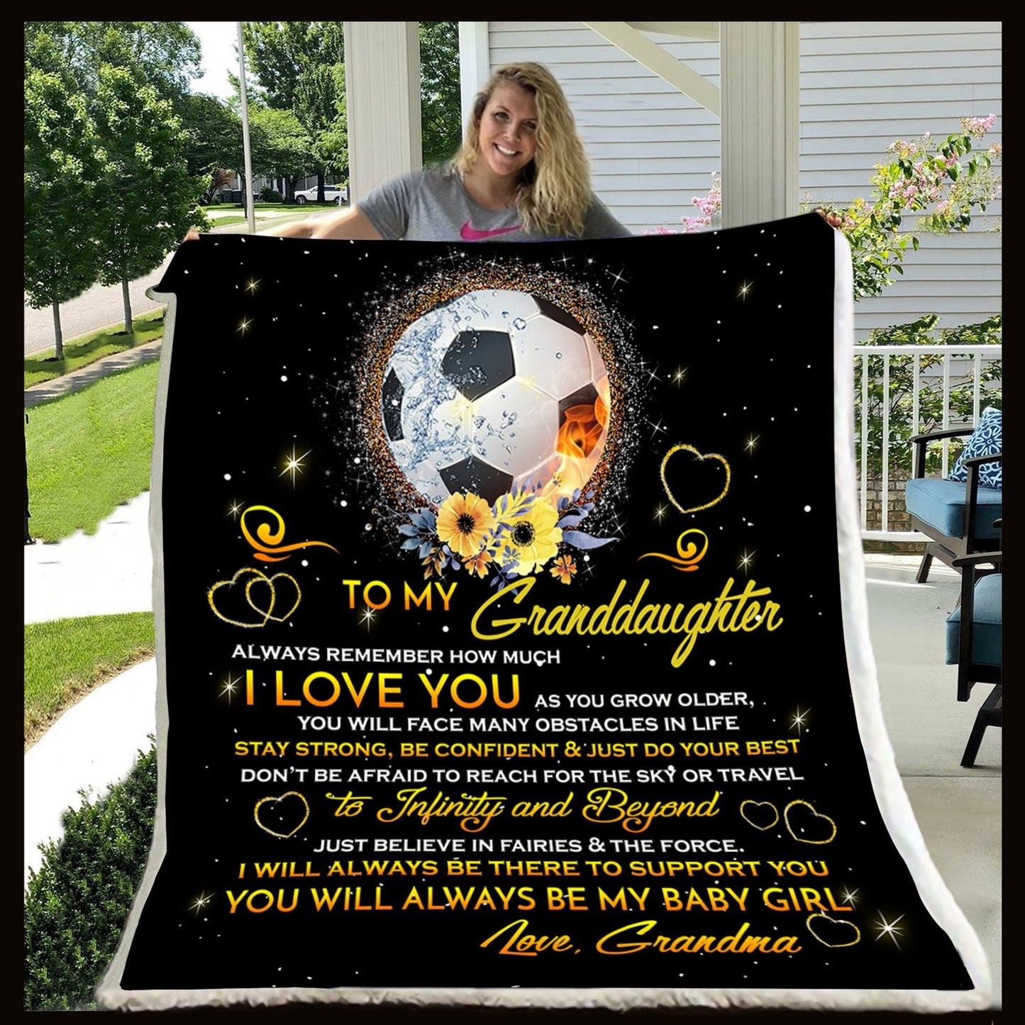 Grandma To Granddaughter CLA1010305F Sherpa Fleece Blanket