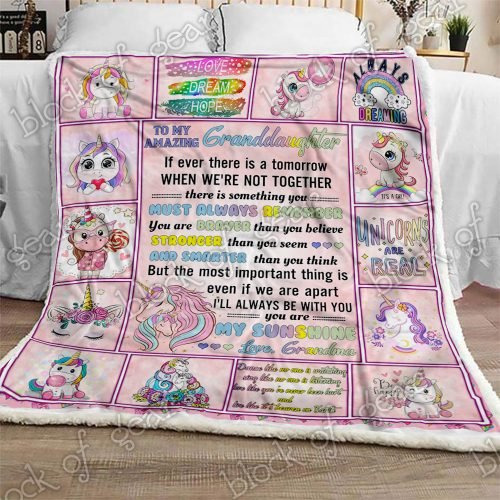 Grandma To Granddaughter Unicorn CL30100117MDF Sherpa Fleece Blanket