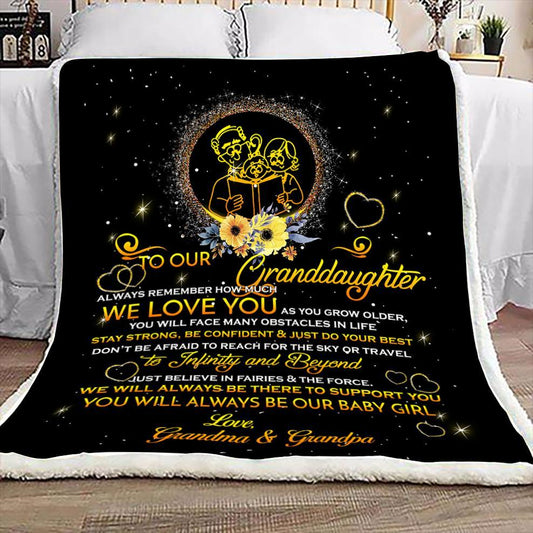 Grandpa And Grandma To Granddaughter CLA1010302F Sherpa Fleece Blanket